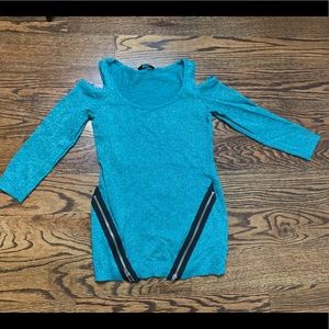 Bebe Sparkly Cold Shoulder Sweater